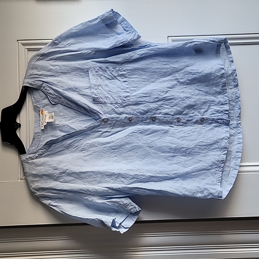 C&C California Sky Blue Linen Shirt - Picture 4 of 4